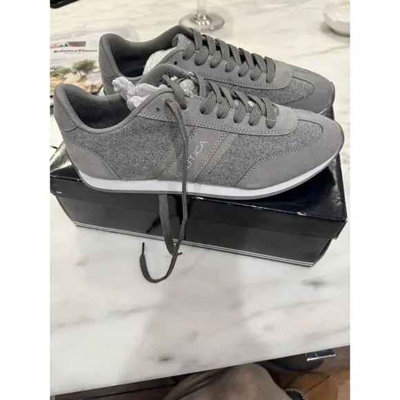 Nautica Mens Boyle Grey Flannel/suede Size 10 NWB - Picture 3 of 7